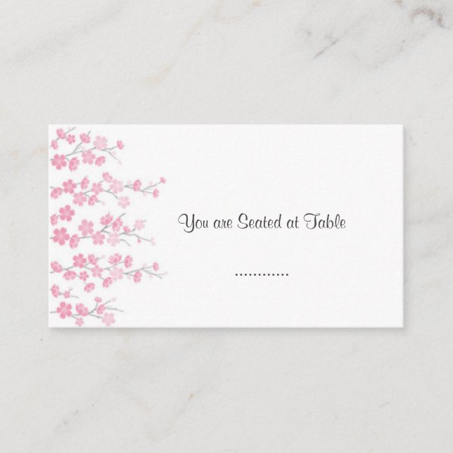 Carte De Placement cerisier en fleurs ; table mariage (Devant)