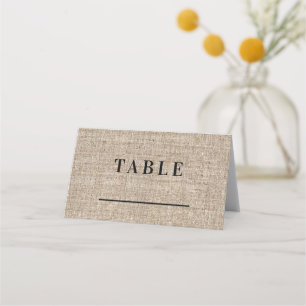 Carte De Placement Chaise de Mariage Rustique de Ferme en Toile de Ju