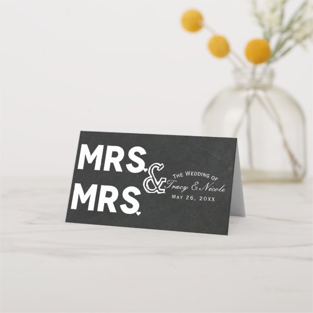 Carte De Placement Chalkboard Chalk M. & Mme Mariage Table assise (Devant)