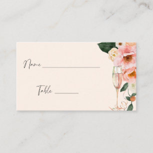 Carte De Placement Champagne florale de Peach rose