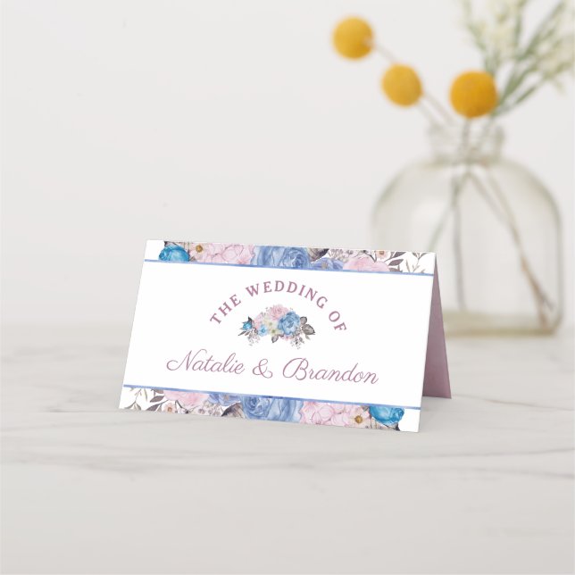 Carte De Placement Charme parisien Floral Réservé Mariage (Dos)