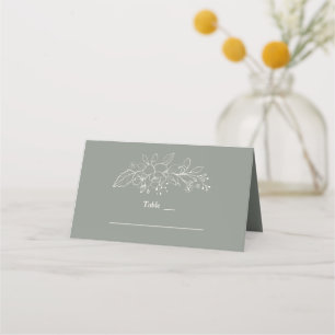 Carte De Placement Charme Sage Green Minimaliste Mariage Numéro de ta