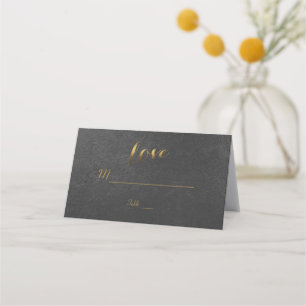 Carte De Placement Charming Gold Foil Mariage noir