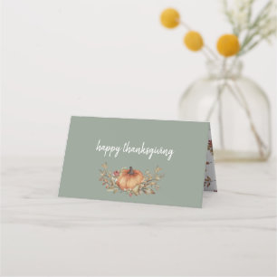 Carte De Placement Charming Sage Automne Citrouille Thanksgiving Dîne