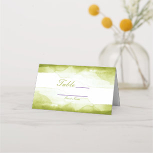 Carte De Placement Chartreuse Vert Aquarelle Numéro de tableau Siège