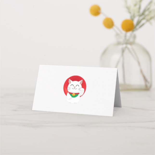 Carte De Placement Chat Maneki Neko Japon Chat Lucky Drôle Idée cadea (Devant)