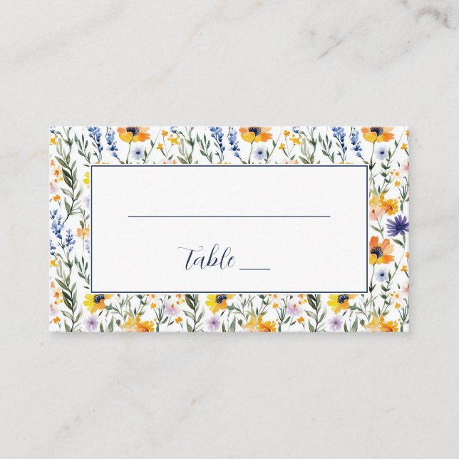 Carte De Placement Cheerful Floral Botanical Border (Devant)