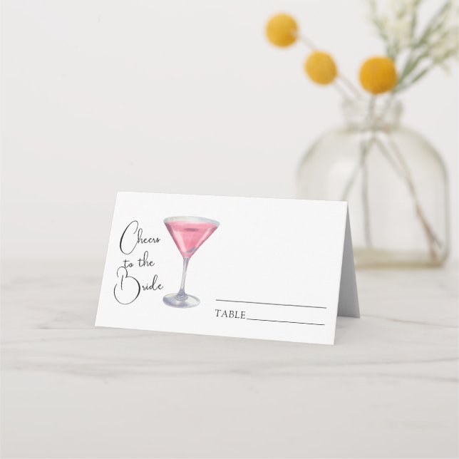 Carte De Placement cheers to the bride bridal shower - wedding place (Devant)