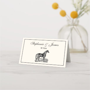 Carte De Placement Cheval debout vintage