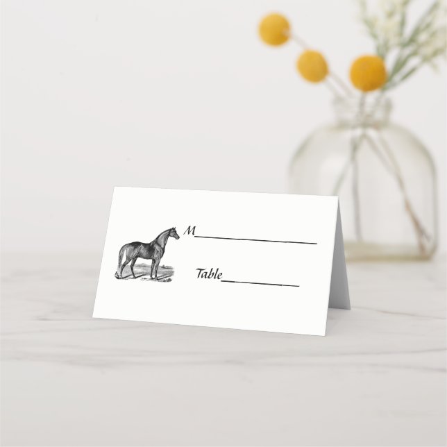 Carte De Placement Cheval debout vintage (Dos)