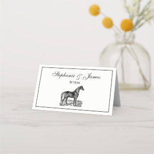 Carte De Placement Cheval debout vintage