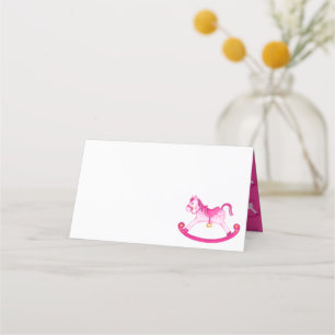 Carte De Placement Cheval rocailleux rose aquarelle art