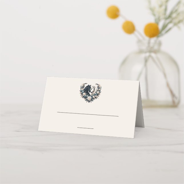 Carte De Placement Chevaux de mariage campagnard en amour (Dos)