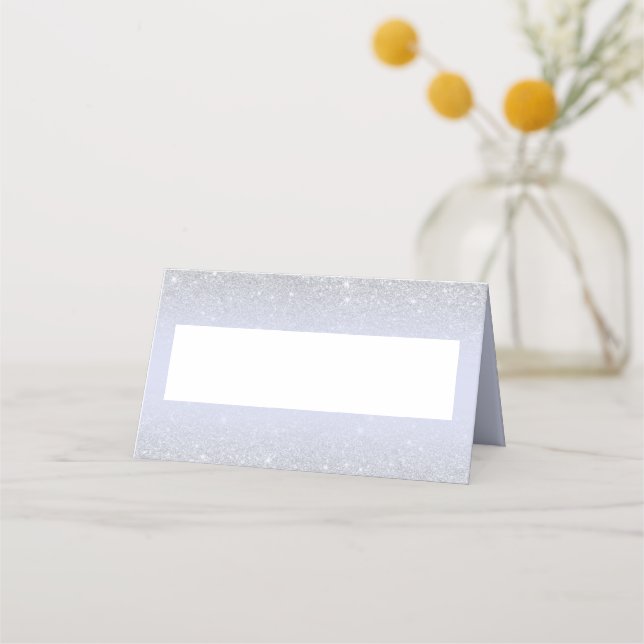 Carte De Placement Chic argent parties scintillant script lavande Bat (Devant)