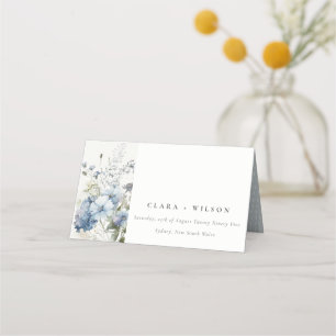 Carte De Placement Chic Bleu Bleu Cottage Aquarelle Floral Mariage
