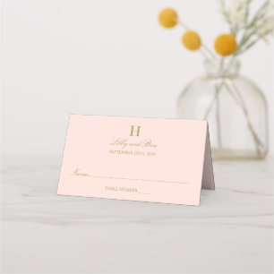Carte De Placement Chic Blush Pink & Gold Mariage