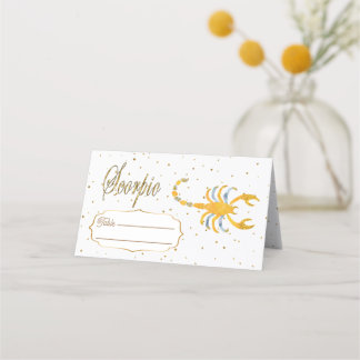 Carte De Placement Chic Gold Scorpio Zodiac Anniversaire