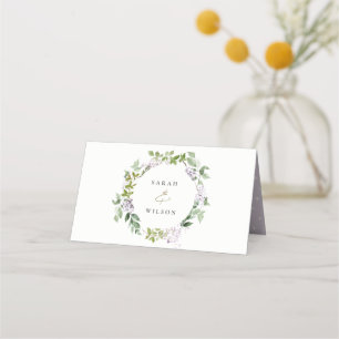 Carte De Placement Chic Lilac Floral Wreath Cottage Jardin Mariage