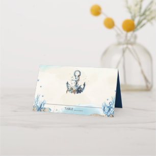 Carte De Placement Chic Nautical Ancre Beach Mariage moderne
