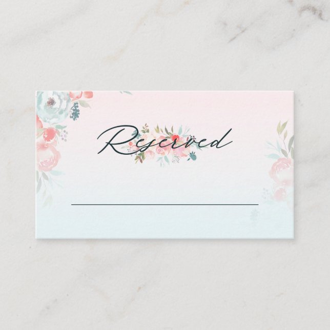 Carte De Placement Chic Ombre French Garden Réservé Mariage de siège (Devant)
