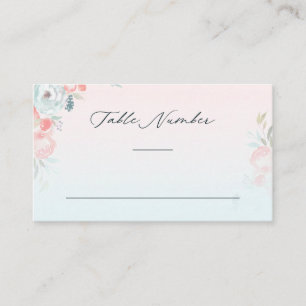 Carte De Placement Chic Ombre French Garden Wedding Numéro De Table
