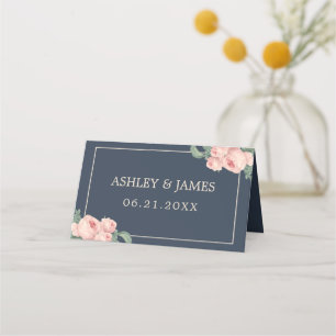 Carte De Placement Chic rose rose rose rose foncé Mariage