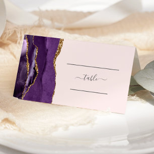 Carte De Placement Chic violet or Agate Blush rose Mariage