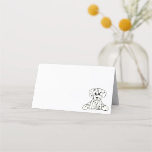 Carte De Placement Chien en dalmate dessin simple noir