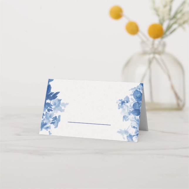 Carte De Placement China Blue Watercolor Fête de Mariage (Devant)