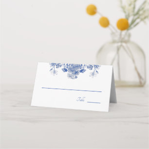 Carte De Placement Chine florale bleue et blanche Motif avec oiseaux