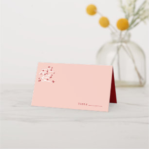 Carte De Placement Chinese Love Red Cherry Blossoms