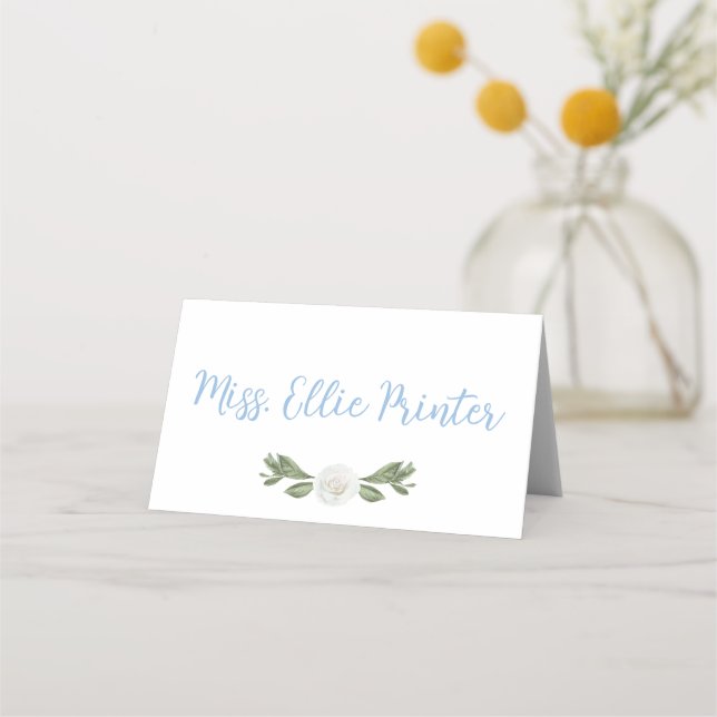 Carte De Placement Chinoiserie de fleurs bleues et blanches (Devant)