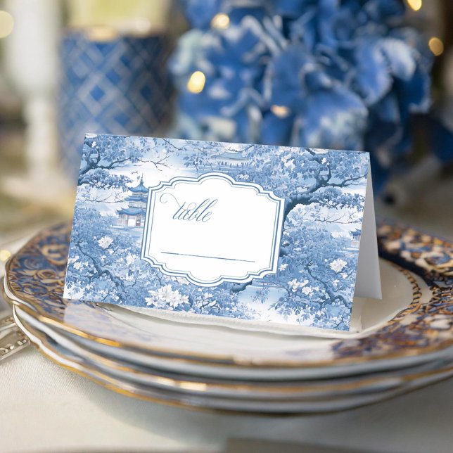 Carte De Placement Chinoiserie Motif Mariage ID1094 (Créateur téléchargé)