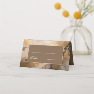 Carte De Placement Chocolat d'or moderne Mariage d'aquarelle artistiq
