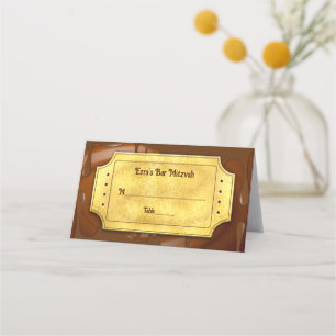 Carte De Placement Chocolat Golden Ticket Bar ou Bat mitzvah