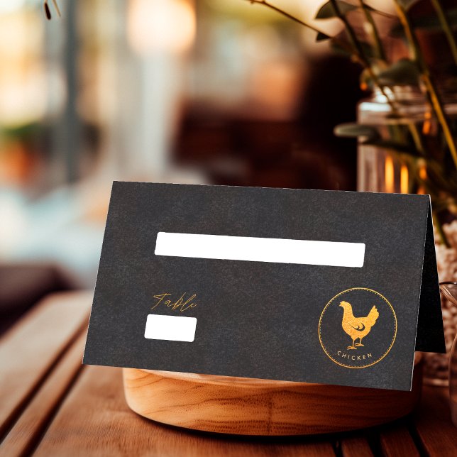 Carte De Placement Choix alimentaire Mariage de poulet noir et d'or (Créateur téléchargé)