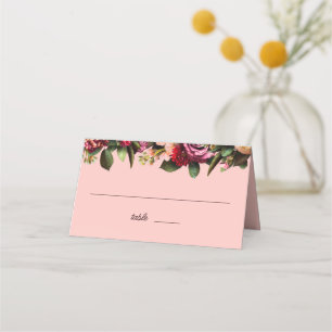 Carte De Placement Chrysanthème romantique sur Gossamer Pink Place Ca