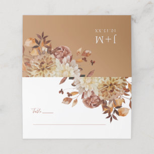 Carte De Placement Chute Gold Terracotta Aquarelle Floral Mariage Pla