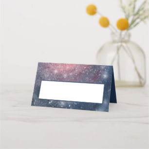 Carte De Placement Ciel de nuit moderne Galaxy bleu violet rouge