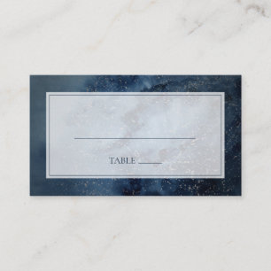 Carte De Placement Ciel nocturne céleste   Mariage plat argenté