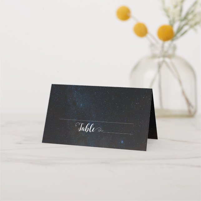 Carte De Placement Ciel nocturne mariage sous les étoiles (Devant)