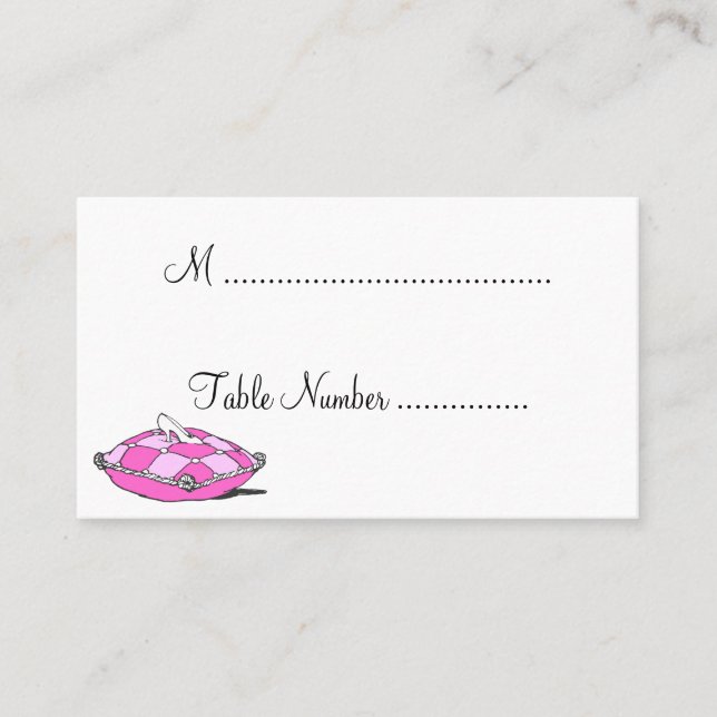 Carte De Placement Cinderella Slipper rose table personnalisée Placer (Devant)