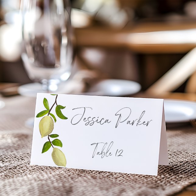 Carte De Placement Citron frais peint Citrons Moderne Méditerranéen (Créateur téléchargé)