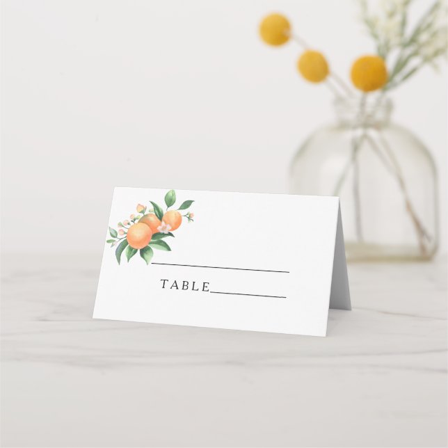 Carte De Placement Citron orange - mariage (Devant)