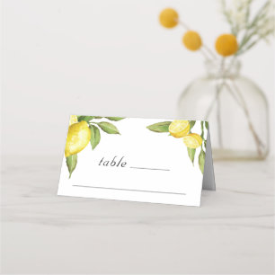 Carte De Placement Citrons et fleurs vertes Mariage