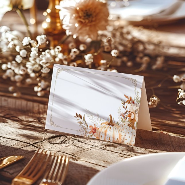 Carte De Placement Citrouille beige Baby shower neutre pour les femme (Créateur téléchargé)