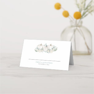 Carte De Placement Citrouille blanc Florals Noms Date Mariage