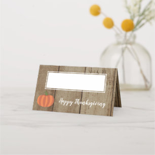 Carte De Placement Citrouille russe Faux Wood Fall Bon thanksgiving
