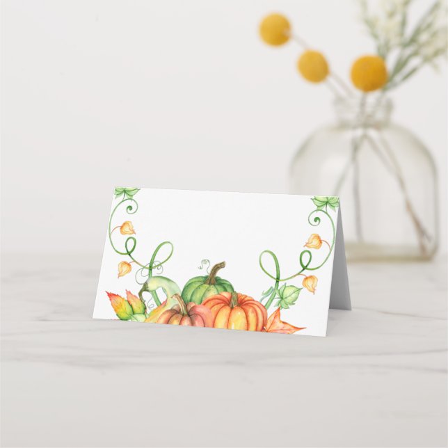 Carte De Placement Citrouilles aquarelles  (Devant)