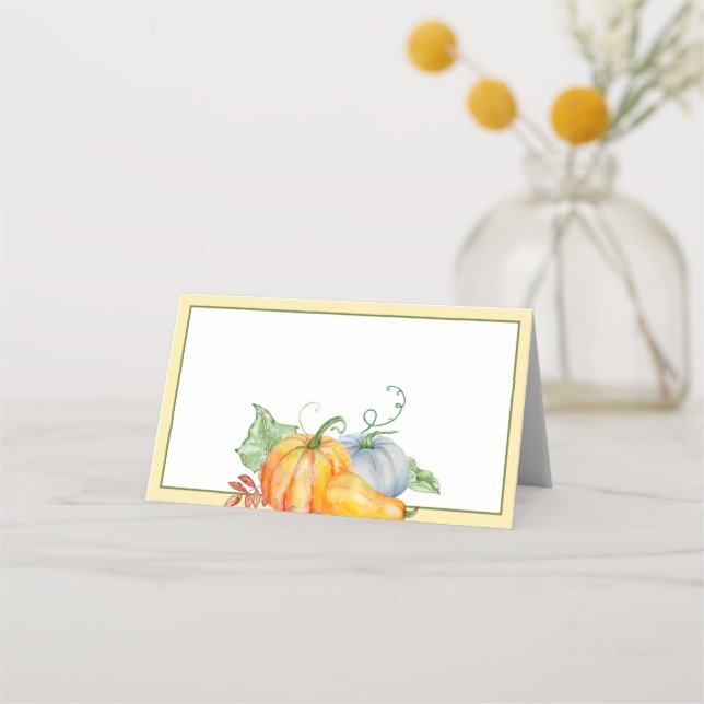 Carte De Placement Citrouilles aquarelles (Devant)